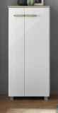 Badezimmer Kommode Dense in wei� Lack Hochglanz und Eiche Midischrank h�ngend / stehend 51 x 110 cm