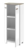 Badm�bel Set Dense in wei� Hochglanz Lack und Eiche Badkombination MIT Waschbecken und Badlampe 130 x 200