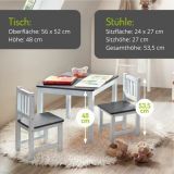 BOMI� Kindersitzgruppe Amy in wei� und grau Sitzgruppe Kindertisch und 2 x Stuhl