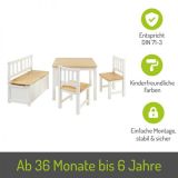 BOMI� Kindersitzgruppe Anna in wei� und natur Sitzgruppe Kindertisch, Truhenbank und 2 x Stuhl