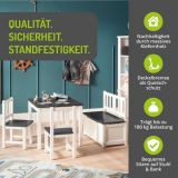 BOMI� Kindersitzgruppe Anna in wei� und grau Sitzgruppe Kindertisch, Truhenbank und 2 x Stuhl
