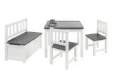 BOMI� Kindersitzgruppe Anna in wei� und grau Sitzgruppe Kindertisch, Truhenbank und 2 x Stuhl