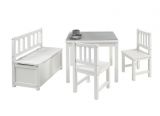 BOMI� Kindersitzgruppe Anna in wei� Sitzgruppe Kindertisch, Truhenbank und 2 x Stuhl