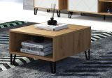 Couchtisch Linea in Eiche Artisan Beistelltisch quadratisch mit Ablage 60 x 60 cm
