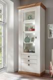 Vitrine Hemsby in wei� Pinie und Eiche Wotan Landhaus Vitrinenschrank 82 x 204 cm