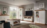 Vitrine Hemsby in wei� Pinie und Eiche Wotan Landhaus Vitrinenschrank 82 x 204 cm
