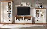 Stauraumschrank Hemsby in wei� Pinie und Eiche Wotan Landhaus Mehrzweckschrank 102 x 204 cm