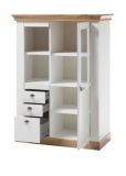 Wohnwand Hemsby in wei� Pinie und Eiche Wotan Landhaus Schrankwand 4-teilig 356 x 204 cm