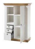 Wohnwand Hemsby in wei� Pinie und Eiche Wotan Landhaus Schrankwand 4-teilig 376 x 204 cm