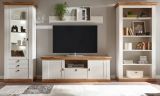 Wohnwand Hemsby in wei� Pinie und Eiche Wotan Landhaus Schrankwand 4-teilig 387 x 204 cm