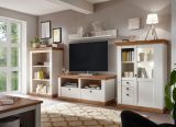 Wohnwand Hemsby in wei� Pinie und Eiche Wotan Landhaus Schrankwand 4-teilig 376 x 170 cm