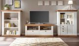 Wohnwand Hemsby in wei� Pinie und Eiche Wotan Landhaus Schrankwand 3-teilig 376 x 139 cm