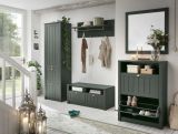 Garderobenpaneel Forres in gr�n Landhausstil Wandgarderobe 109 x 40 cm