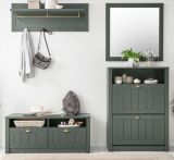 Garderobenkombination Forres in gr�n Landhausstil Garderobe Set 4-teilig 212 x 198 cm