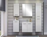 Waschbeckenunterschrank MIT Waschbecken Riva in wei� Hochglanz und Rauchsilber grau Waschtisch h�ngend 62 x 59 cm
