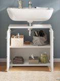 Waschbeckenunterschrank Leon in wei� Hochglanz Badezimmer Unterschrank 60 x 56 cm