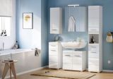 Badezimmer H�ngeschrank Leon in wei� Hochglanz Badschrank h�ngend 30 x 77 cm