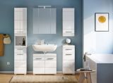 Badm�bel Set 5-teilig Leon in wei� Hochglanz Badkombination 150 x 182 cm