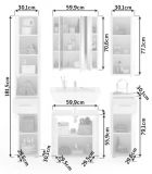 Badm�bel Set 5-teilig Leon in wei� Hochglanz Badkombination 150 x 182 cm