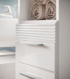 Badm�bel Set 3-teilig Leon in wei� Hochglanz Badkombination 105 x 182 cm