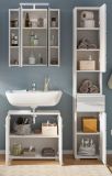 Badm�bel Set 3-teilig Leon in wei� Hochglanz Badkombination 105 x 182 cm