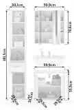 Badm�bel Set 3-teilig Leon in wei� Hochglanz Badkombination 105 x 182 cm