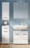 Badm�bel Set 4-teilig Leon in wei� Hochglanz Badkombination 105 x 182 cm