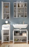 Badm�bel Set 4-teilig Leon in wei� Hochglanz Badkombination 105 x 182 cm