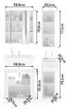 Badm�bel Set 4-teilig Leon in wei� Hochglanz Badkombination 105 x 182 cm