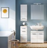 Badm�bel Set 2-teilig Leon in wei� Hochglanz Badkombination 60 x 182 cm