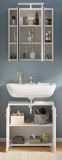 Badm�bel Set 2-teilig Leon in wei� Hochglanz Badkombination 60 x 182 cm