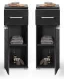 Badezimmer Unterschrank Leon in schwarz Hochglanz Badm�bel Kommode 30 x 79 cm