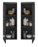 Badezimmer H�ngeschrank Leon in schwarz Hochglanz Badschrank h�ngend 30 x 77 cm