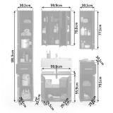 Badm�bel Set 5-teilig Leon in schwarz Hochglanz Badkombination 150 x 182 cm