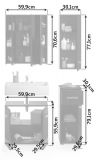 Badm�bel Set 4-teilig Leon in schwarz Hochglanz Badkombination 105 x 182 cm