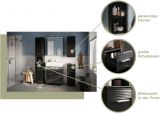 Badm�bel Set 2-teilig Leon in schwarz Hochglanz Badkombination 60 x 182 cm