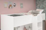Parisot Hochbett Tom in wei� und Jackson Eiche Jugendzimmer Bett mit Schreibtisch und Kleiderschrank