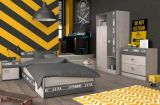Parisot Kinder- und Jugendzimmer Set 5-teilig Fabric20 in Esche grau und schwarz mit Gamingtisch