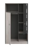 Parisot Kinder- und Jugendzimmer Set 5-teilig Fabric20 in Esche grau und schwarz mit Gamingtisch
