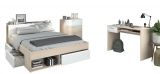 Parisot Schlafzimmer Set Toms in Akazie und wei� Komplettzimmer mit Stauraumbett, Kommode und Schreibtisch