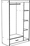 Parisot Kinder und Jugend Schlafzimmer Most Akazie und wei� Set mit Stauraumbett (160 x 200) und Kleiderschrank