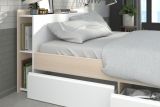 Parisot Kinder und Jugend Schlafzimmer komplett Set Most Akazie und wei�, Set mit Stauraumbett 140x200, Kleiderschrank und Schreibtisch