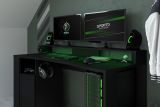 Gamingtisch in schwarz Gamer Schreibtisch inkl. LED Beleuchtung mit Farbwechsel 152 cm