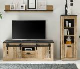 Midischrank Stove in Used Wood hell und anthrazit Regalschrank 51 x 146 cm