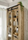Vitrine Stove in Used Wood hell und anthrazit Vitrinenschrank 93 x 201 cm