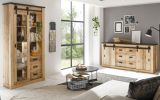 Vitrine Stove in Used Wood hell und anthrazit Vitrinenschrank 93 x 201 cm