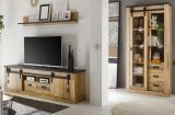 Vitrine Stove in Used Wood hell und anthrazit Vitrinenschrank 93 x 201 cm