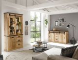 Vitrine Stove in Used Wood hell und anthrazit Vitrinenschrank 93 x 201 cm