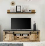 TV-Lowboard Stove in Used Wood hell und anthrazit TV Unterteil in Komforth�he 201 x 61 cm
