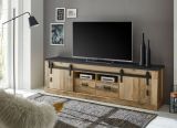 TV-Lowboard Stove in Used Wood hell und anthrazit TV Unterteil in Komforth�he 201 x 61 cm